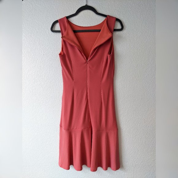 Coral Side Ruched Dress by Carmen Marc Valvo- Size M - Picture 4 of 6